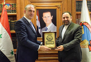 استقبال رئیس غرفة تجارة حلب "عامر حموی" سعادة السفیر الإیرانی "حسین اکبری" والقنصل الایرانی والوفد الاقتصادی المرافق له